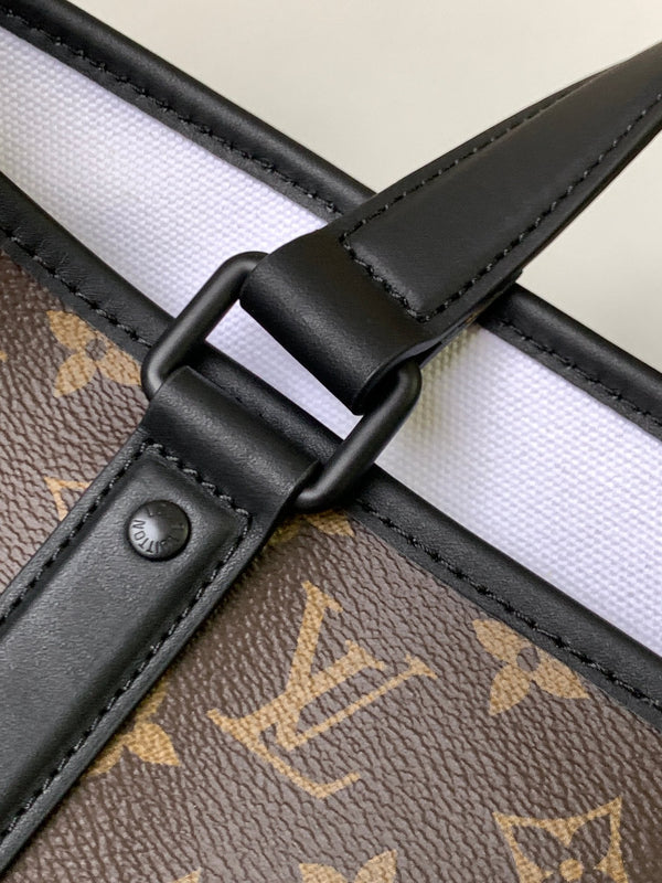 LV Week-End Tote Medium Handbag Brown Monogram Canvas