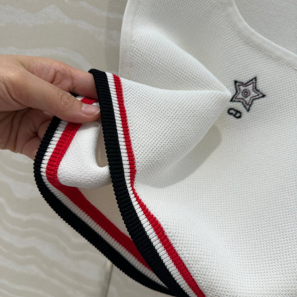 CD Sport Knitted Top Vest White Linen Silk