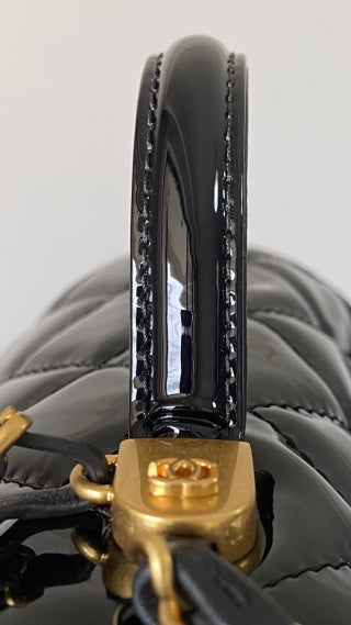 CC 2025 Medium Flap Bag Black Patent Calfskin