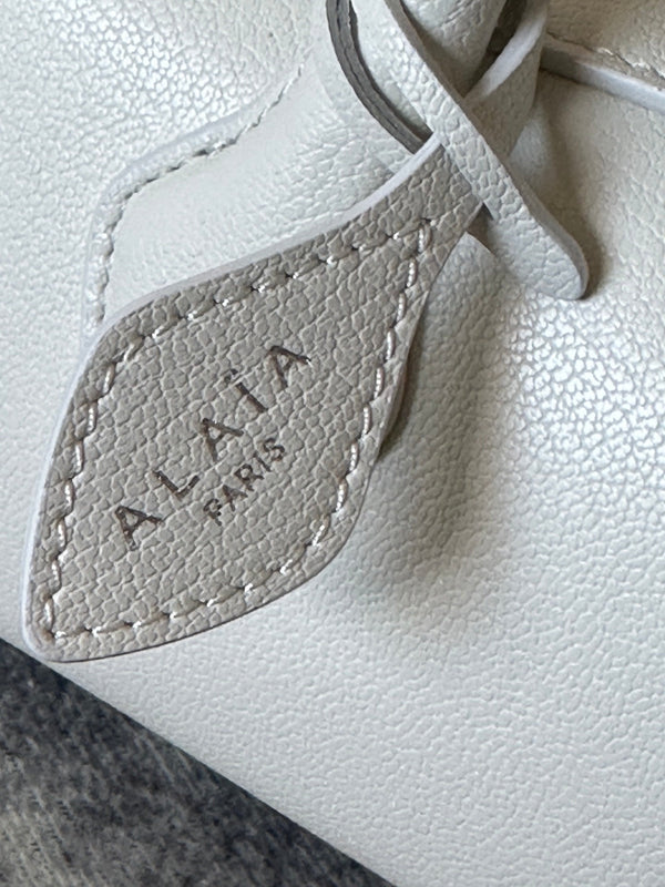 LE TECKEL SMALL BAG 27 IN WHITE GOATSKIN