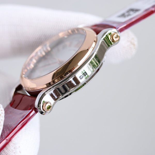 HAPPY SPORT 36MM AUTOMATIC ROSE GOLD BEZEL WHITE DIAL