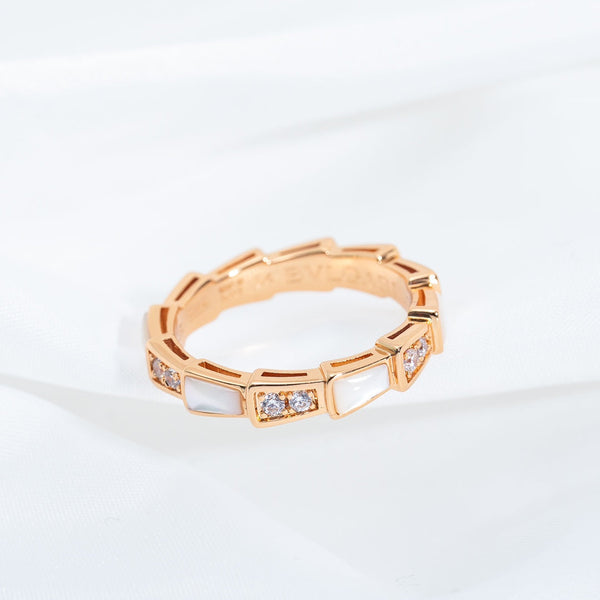 SERPENTI RING PINK GOLD DIAMOND MOP 3MM