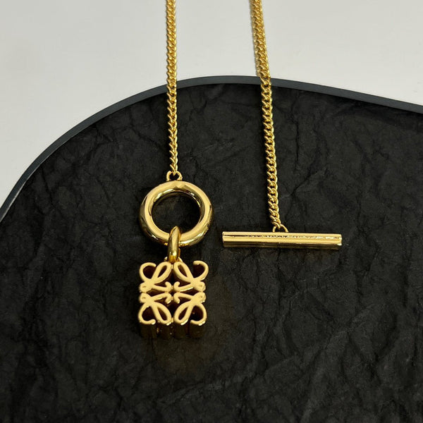 ANAGRAM HOOP T-BAR MEDIUM NECKLACE