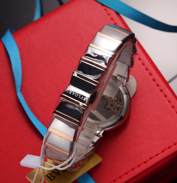 BVL LVCEA 33 PINK GOLD STEEL RED DIAL