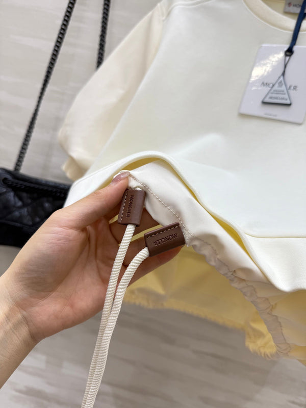 Moncle 25 Hem Drawstring Two-Piece Suit Cream Cotton 277623