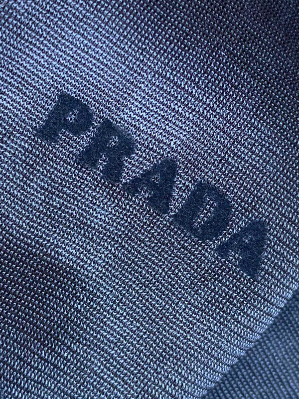 Prada haute couture version 3D letter flocked black pantyhose