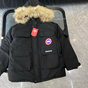 Canada Goose Children Black Thick Cotton Padded Jacket