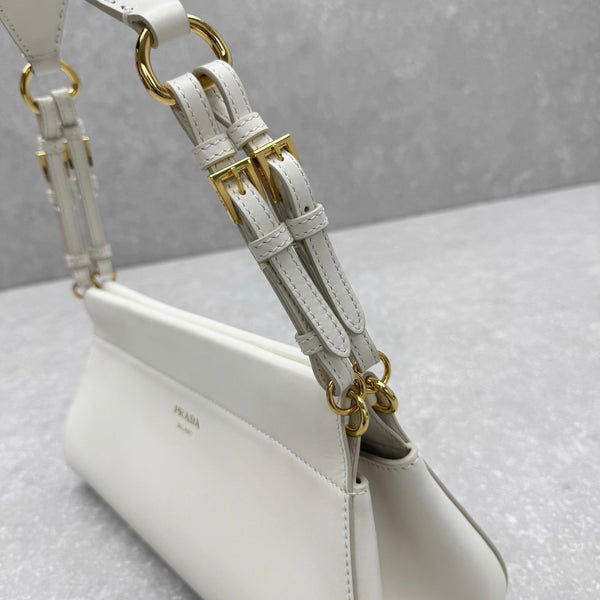 Prada Fall/Winter Runway Handbag 32 White in Cowhide