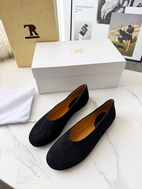 The Row 2026 Early Spring Mary Jane Flat Black Sheepskin 576849