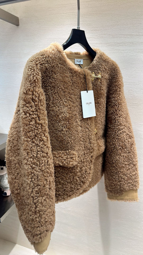 CELINE Shearling Brown Coat 333329