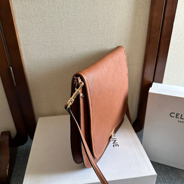 Celine Besace Soft Triome Brown Handbag in Lambskin 276305