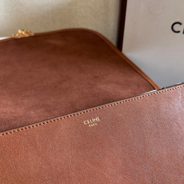 Celine Besace Soft Triome Brown Handbag in Lambskin 276305