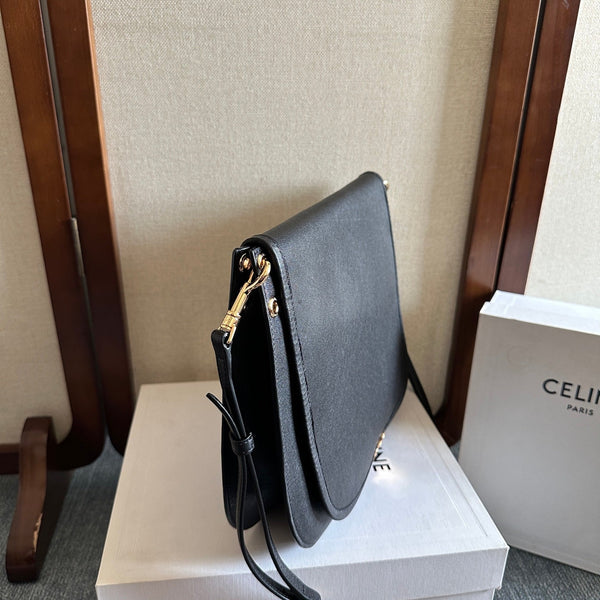 Celine Besace Soft Triome Black Handbag in Lambskin 276301