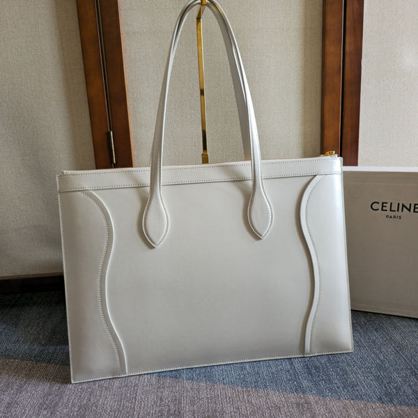 Celine 26 New Smiley Face White Bag in Cowhide 276203