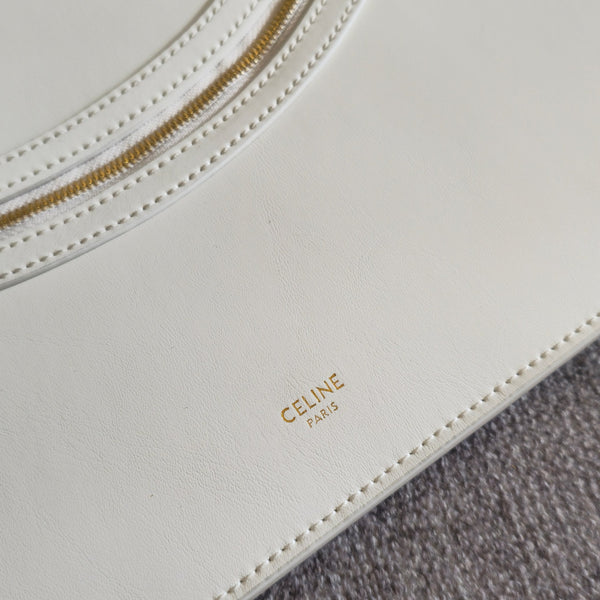 Celine 26 New Smiley Face White Bag in Cowhide 276203