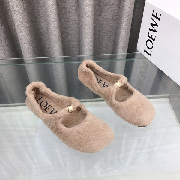 Loewe 2026 Ballet Flat Beịge in Wool 597431