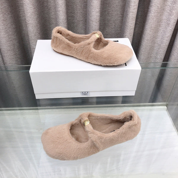 Loewe 2026 Ballet Flat Beịge in Wool 597431