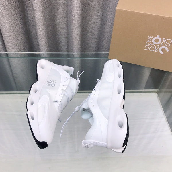 Loewe x on Angpao Couple Running Sneakers White Nylon Calfskin 597424