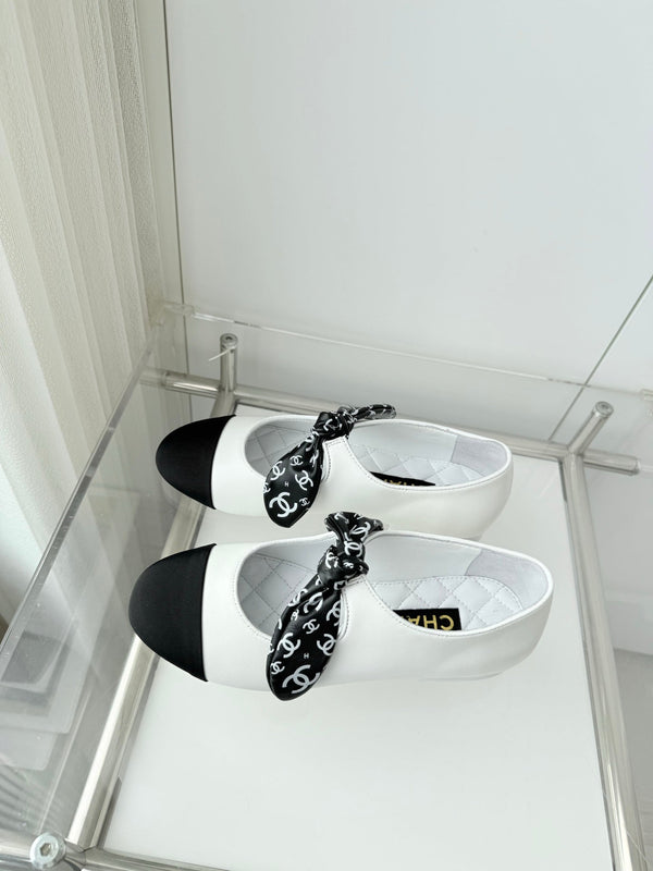 Chanel 26 Double C Heel Pump With Silk Ribbon White Lambskin 597334