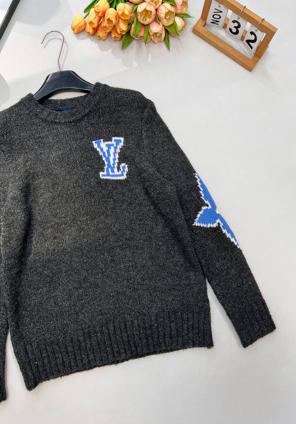 LV Jacquard Four-Leaf Clover Wool Knit Sweater 799502