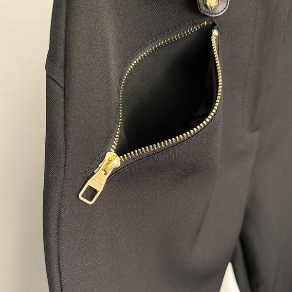LV Zippered Double Pocket Leather Jogger Pant