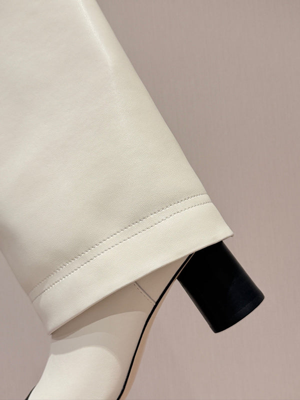 Chanel 26 Newest Runway Style Riding White Boots in Cowhide 598320