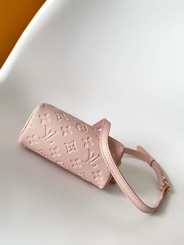 LV M27107 Nano Speedy Bag 10 Pearl Pink Monogram in Leather 278113