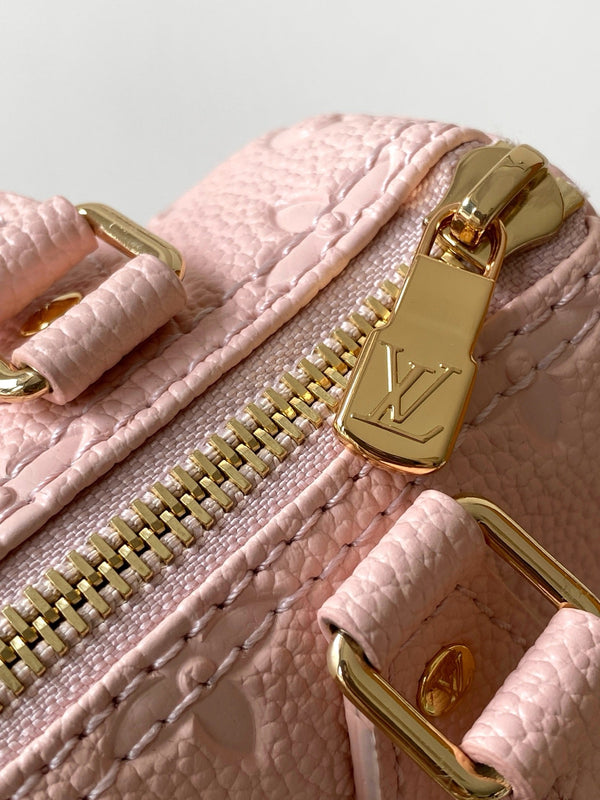 LV M27107 Nano Speedy Bag 10 Pearl Pink Monogram in Leather 278113