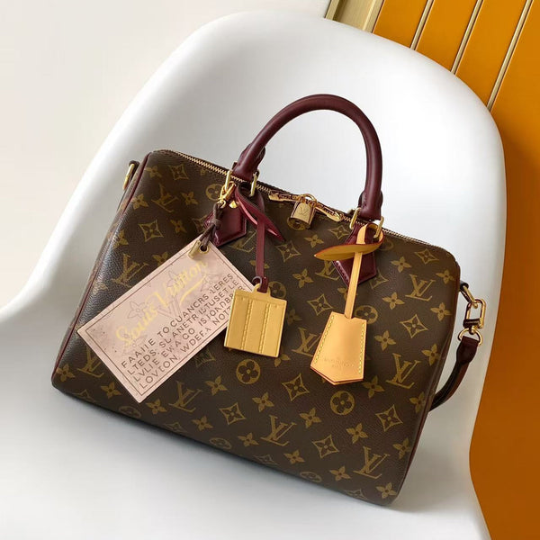 LV Speedy Soft 30 Boho Handbag Brown in Monogram Canvas 278108