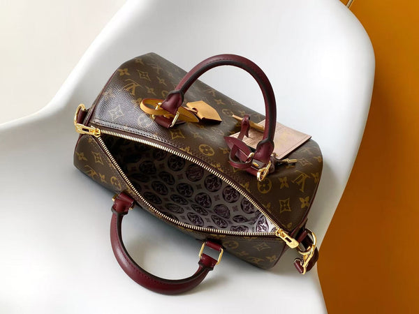 LV Speedy Soft 30 Boho Handbag Brown in Monogram Canvas 278108