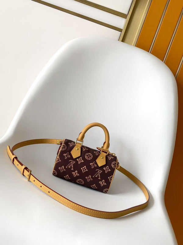 LV Nano Speedy Bag 26 Brown in Monogram Coated Canvas 278088
