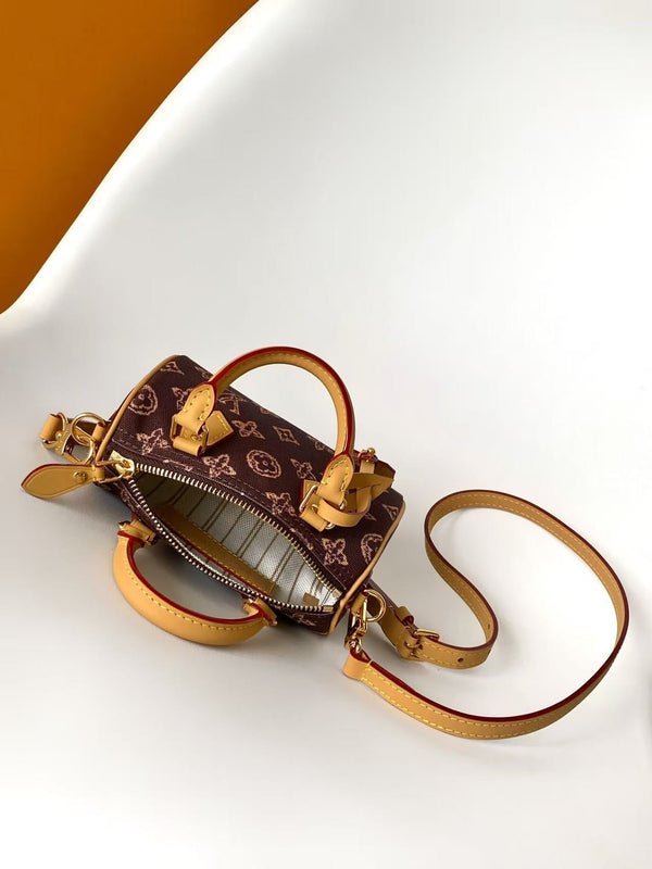 LV Nano Speedy Bag 26 Brown in Monogram Coated Canvas 278088