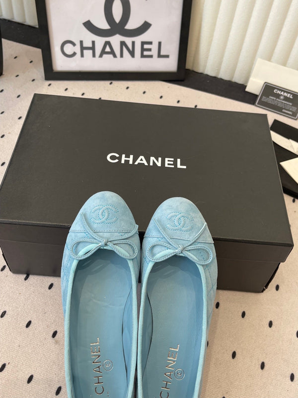 CC Ballet Flats Blue in Suede 611698