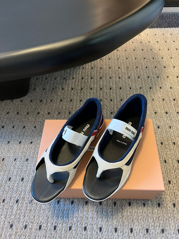 Miu Miu 26 Mary Jane Casual Flip-Flops Multicolor in Mesh fabric 614741