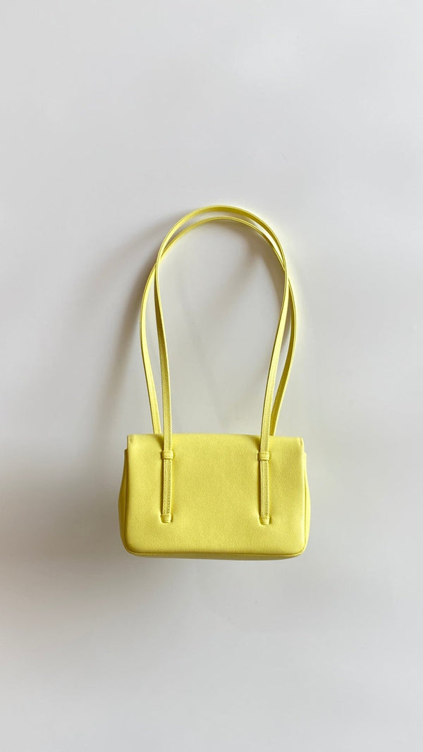 MM 26 Coco Long Shoulder Strap Flap Yellow Bag in Cowhide