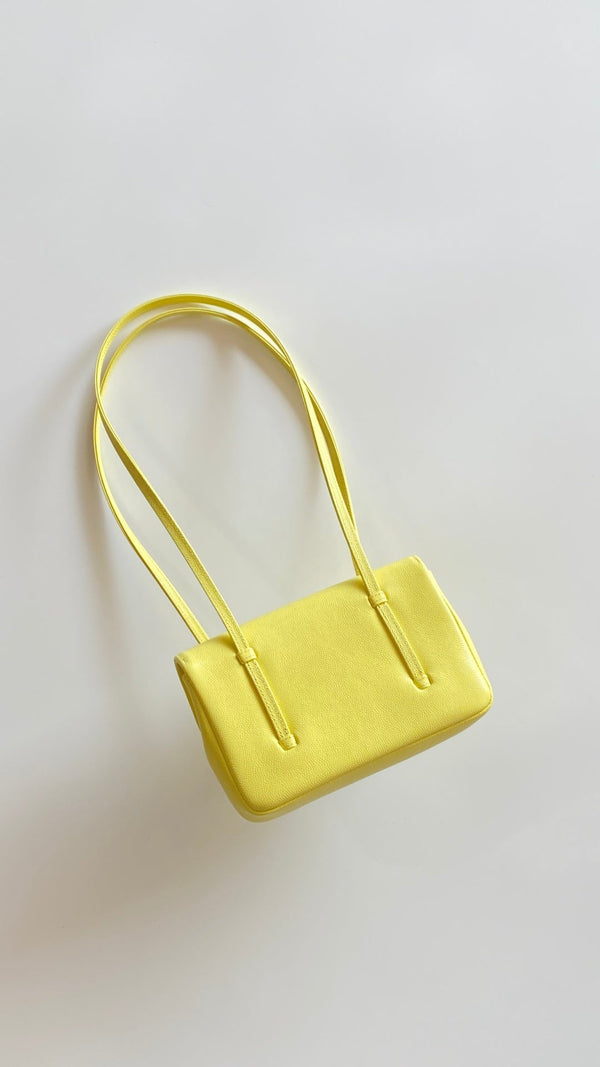 MM 26 Coco Long Shoulder Strap Flap Yellow Bag in Cowhide