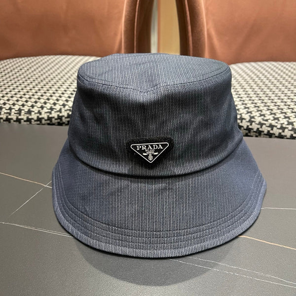 Prada 25 Bucket Hat Navy Blue in Canvas 122133