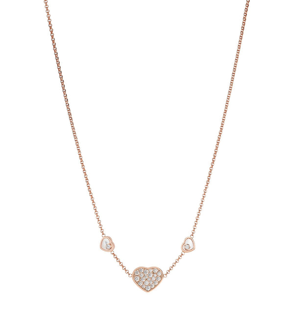 HAPPY HEART NECKLACE 3 MOTIFS DIAMOND