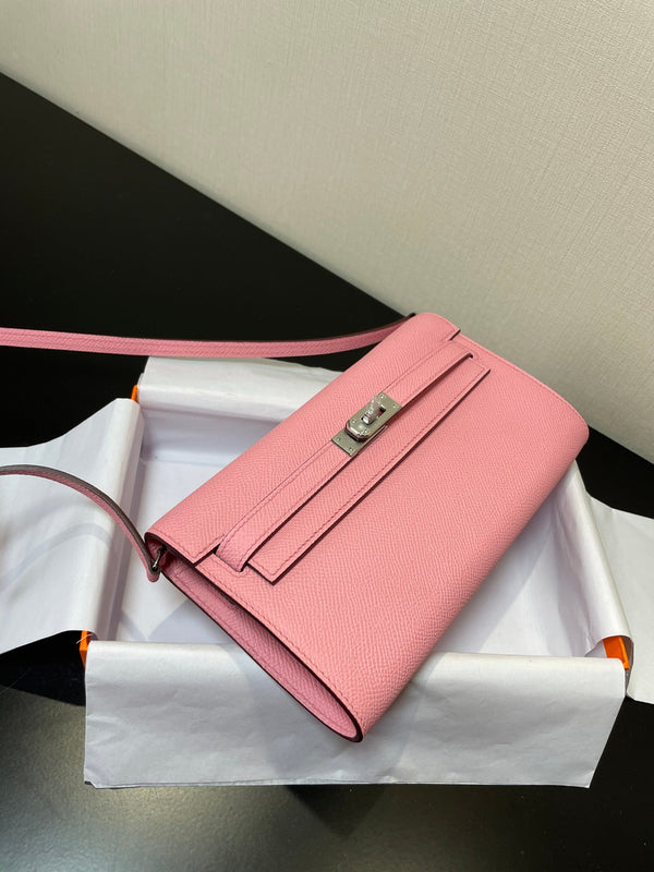 kelly woc 20.5 pink epsom silver hardware