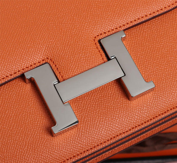 HM CONSTANCE BAGS 19 ORANGE EPSOM SILVER HARDWARE