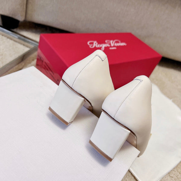 RV Trumpet Pumps 4.5cm White Cowhide 607868