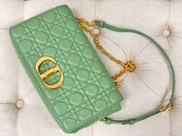 LARGE CARO BAG 28 LIGHT GREEN CALFSKIN
