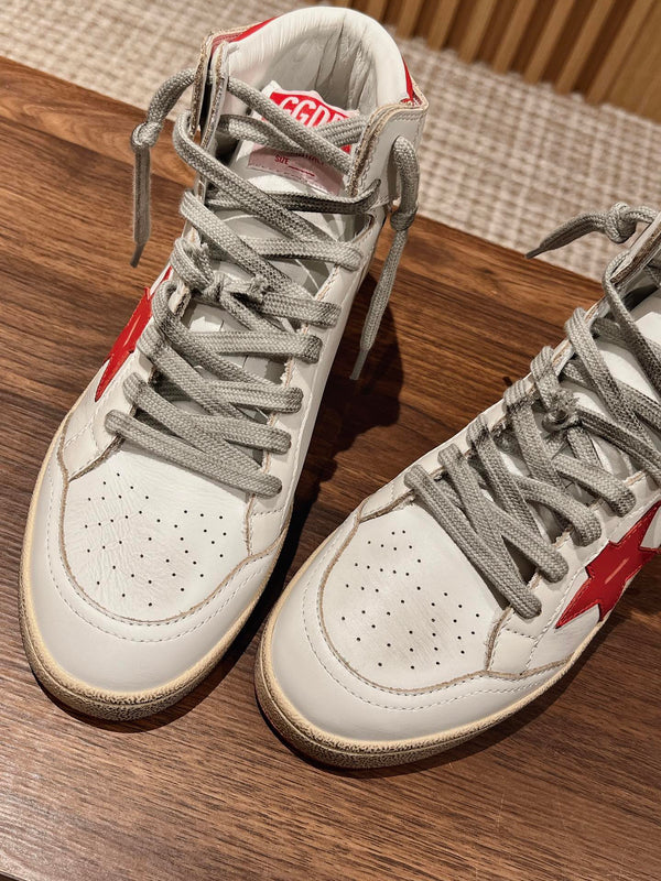 Golden Goose 2025 High-Top Sneaker White Red Cowhide 170578
