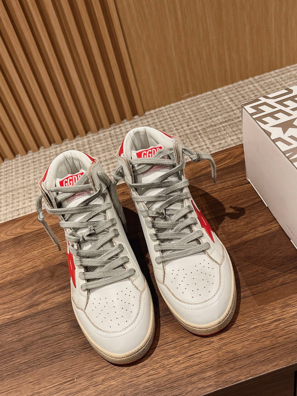 Golden Goose 2025 High-Top Sneaker White Red Cowhide 170578