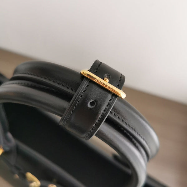 CONTI BAG 36 IN BRONZE BLACK CALFSKIN GOLD HARDWARE