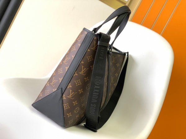LV Week-End Tote Medium Handbag Brown Monogram Canvas