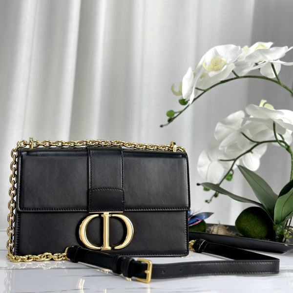 MONTAIGNE 25 BAG IN BLACK CALFSKIN