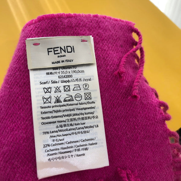 FF 180 CM SCRAF IN MAGENTA PURPLE CASHMERE AND WOOL