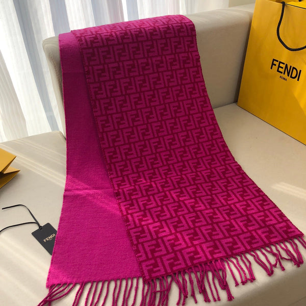 FF 180 CM SCRAF IN MAGENTA PURPLE CASHMERE AND WOOL