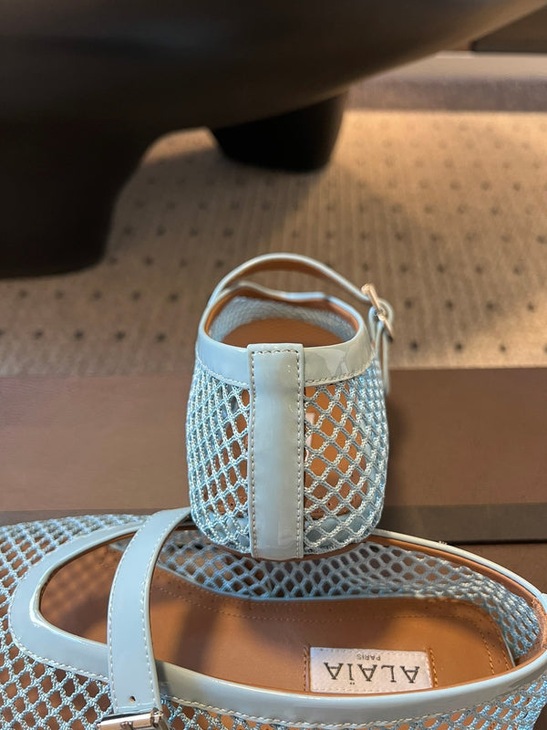 Alaia 25 Women's Ballet Flat Lagoon Green Sheepskin 303705